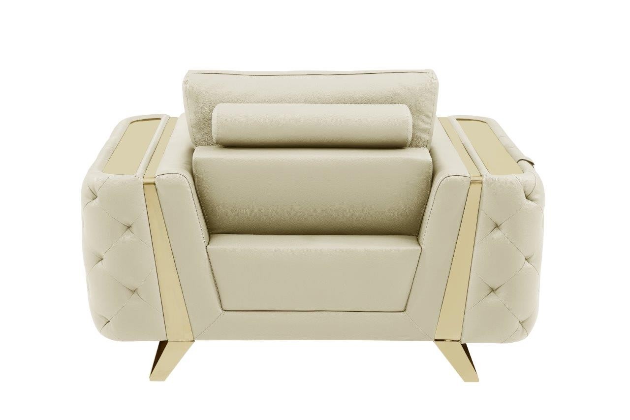 GUF 1050 Living Room Set - Beige, Genuine Italian Leather