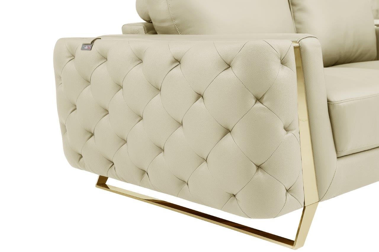 GUF 1050 Living Room Set - Beige, Genuine Italian Leather