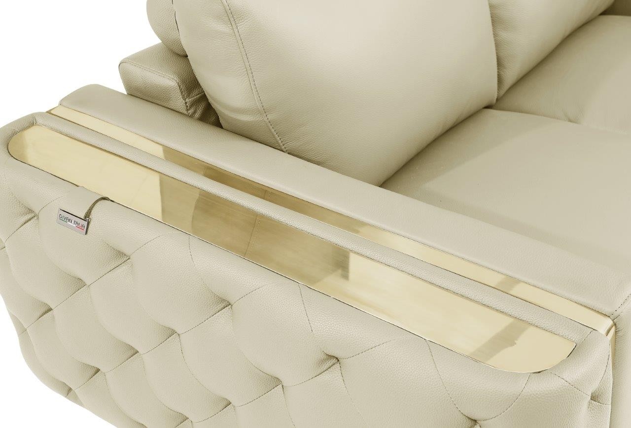 GUF 1050 Living Room Set - Beige, Genuine Italian Leather