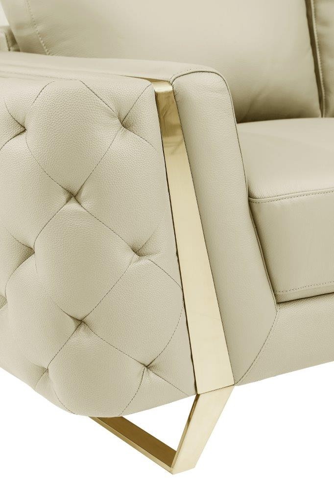 GUF 1050 Loveseat - Beige, Genuine Italian Leather