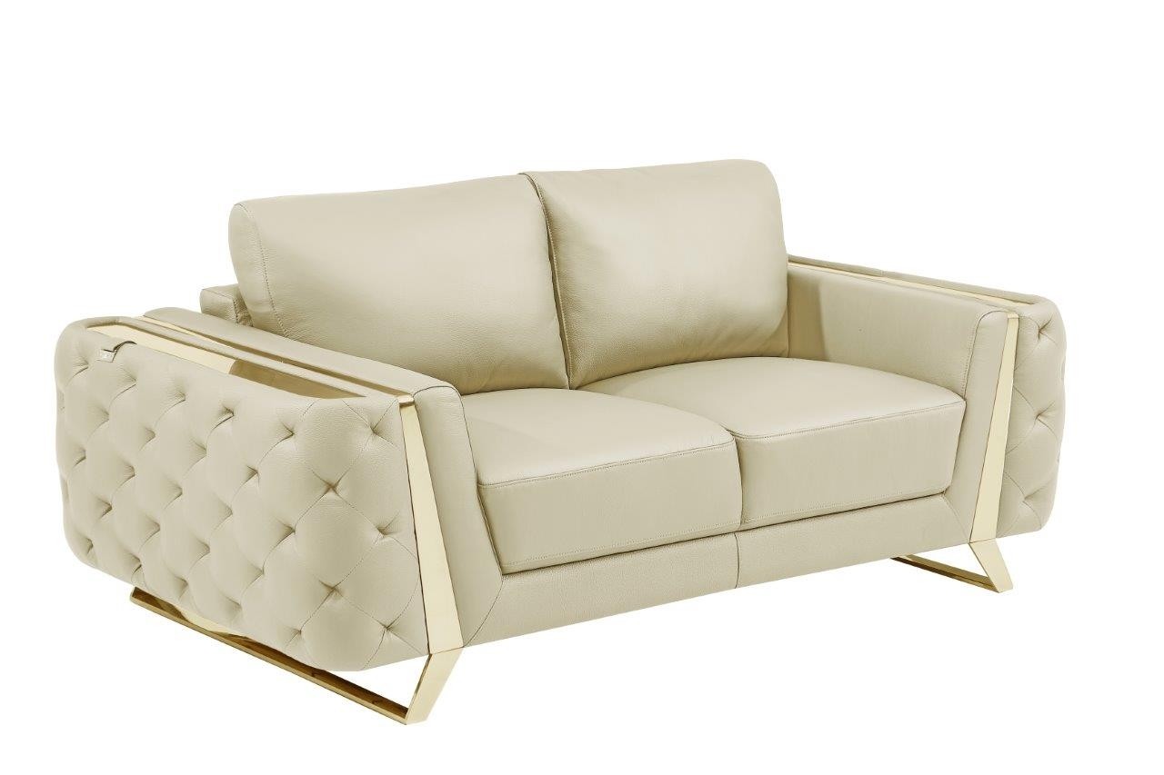 GUF 1050 Living Room Set - Beige, Genuine Italian Leather