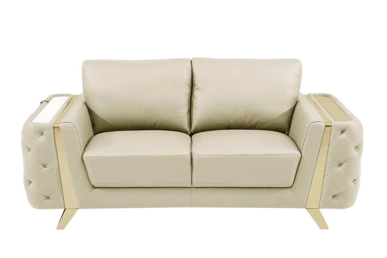 GUF 1050 Living Room Set - Beige, Genuine Italian Leather