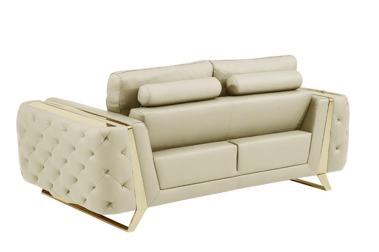 GUF 1050 Living Room Set - Beige, Genuine Italian Leather