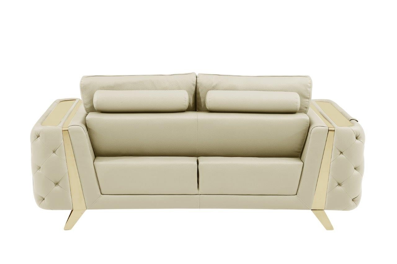 GUF 1050 Living Room Set - Beige, Genuine Italian Leather