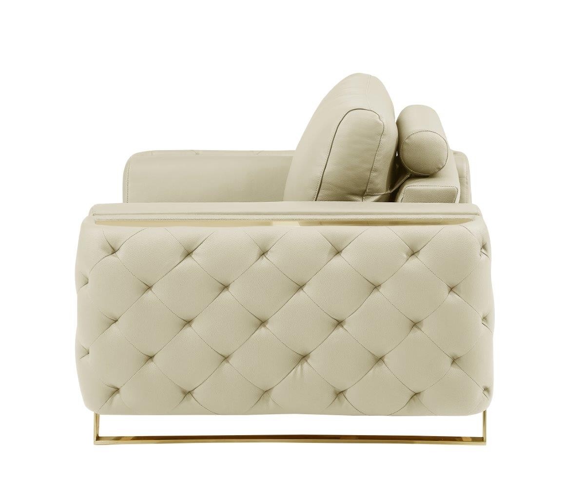 GUF 1050 Loveseat - Beige, Genuine Italian Leather