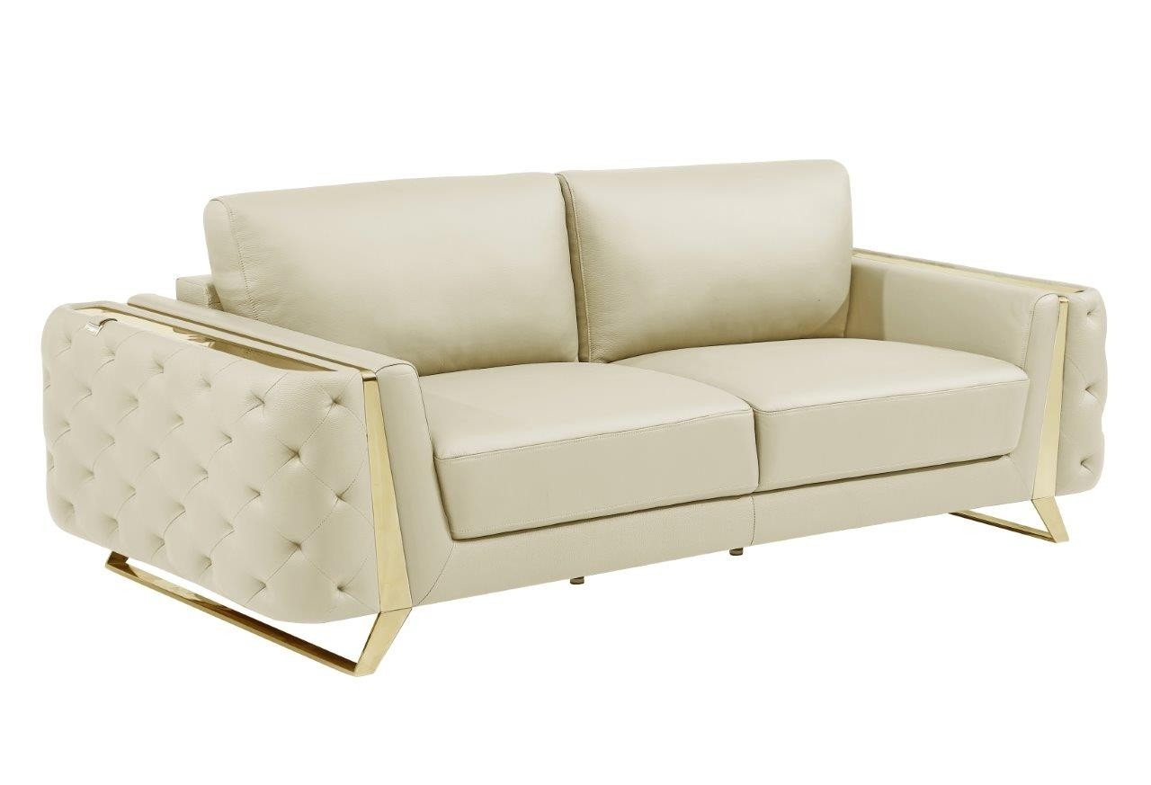 GUF 1050 Living Room Set - Beige, Genuine Italian Leather
