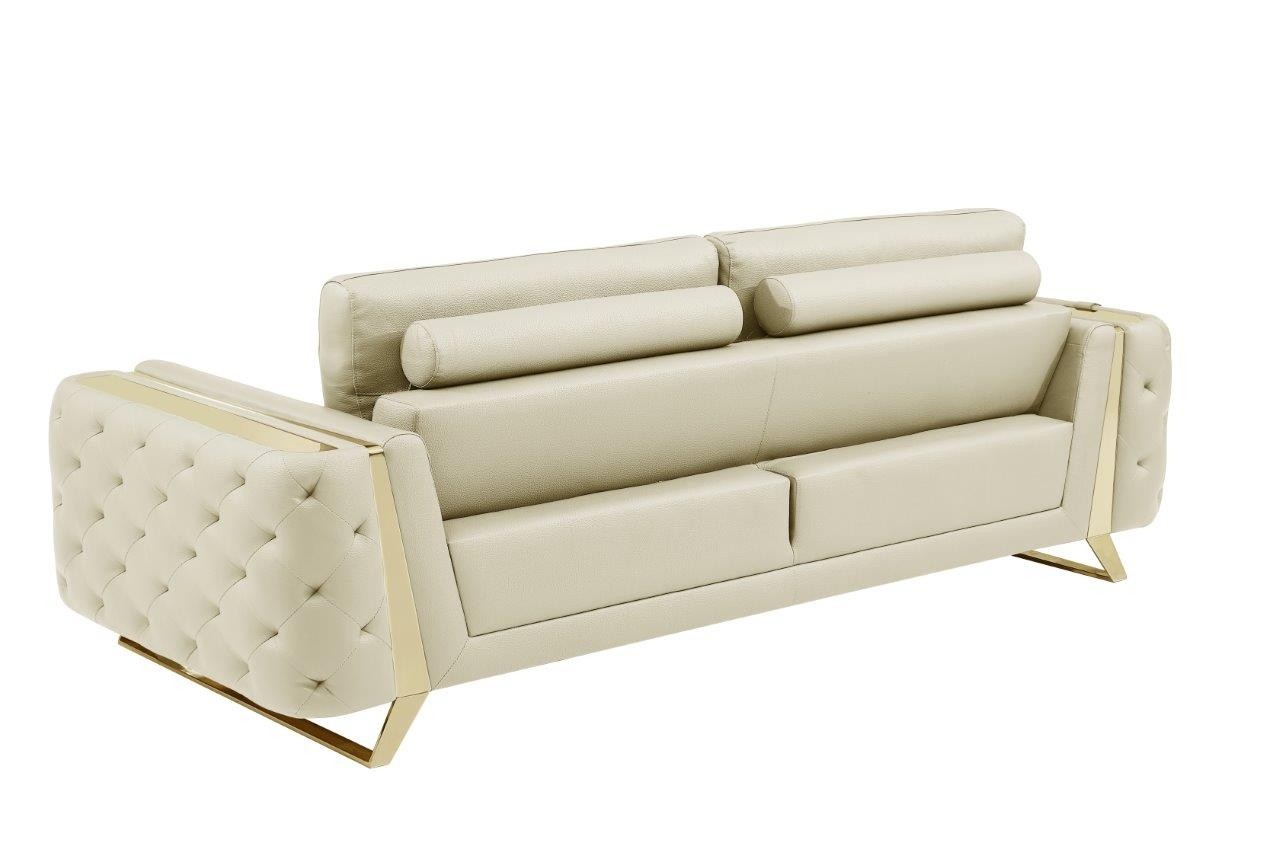 GUF 1050 Living Room Set - Beige, Genuine Italian Leather