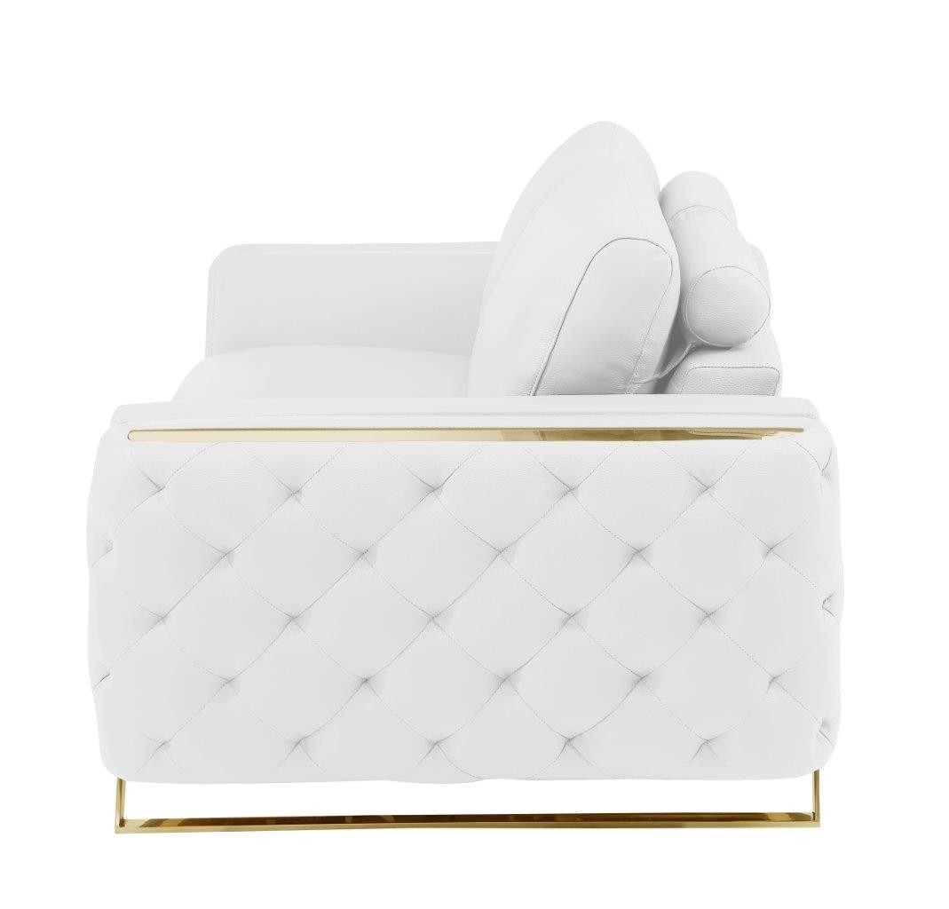 GUF 1050 3pc Living Room Set - White, Genuine Italian Leather