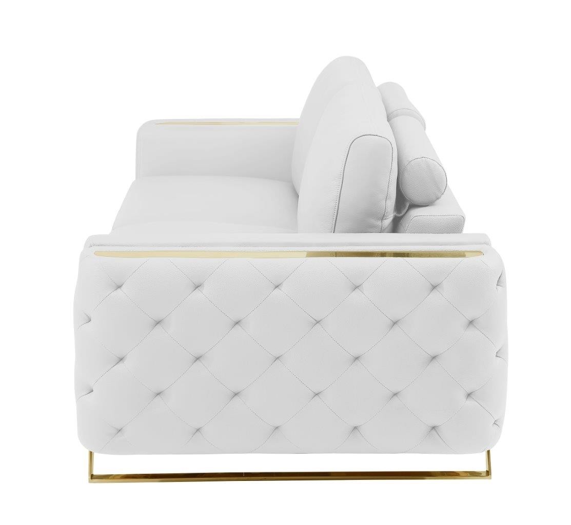 GUF 1050 2pc Living Room Set - White, Genuine Italian Leather