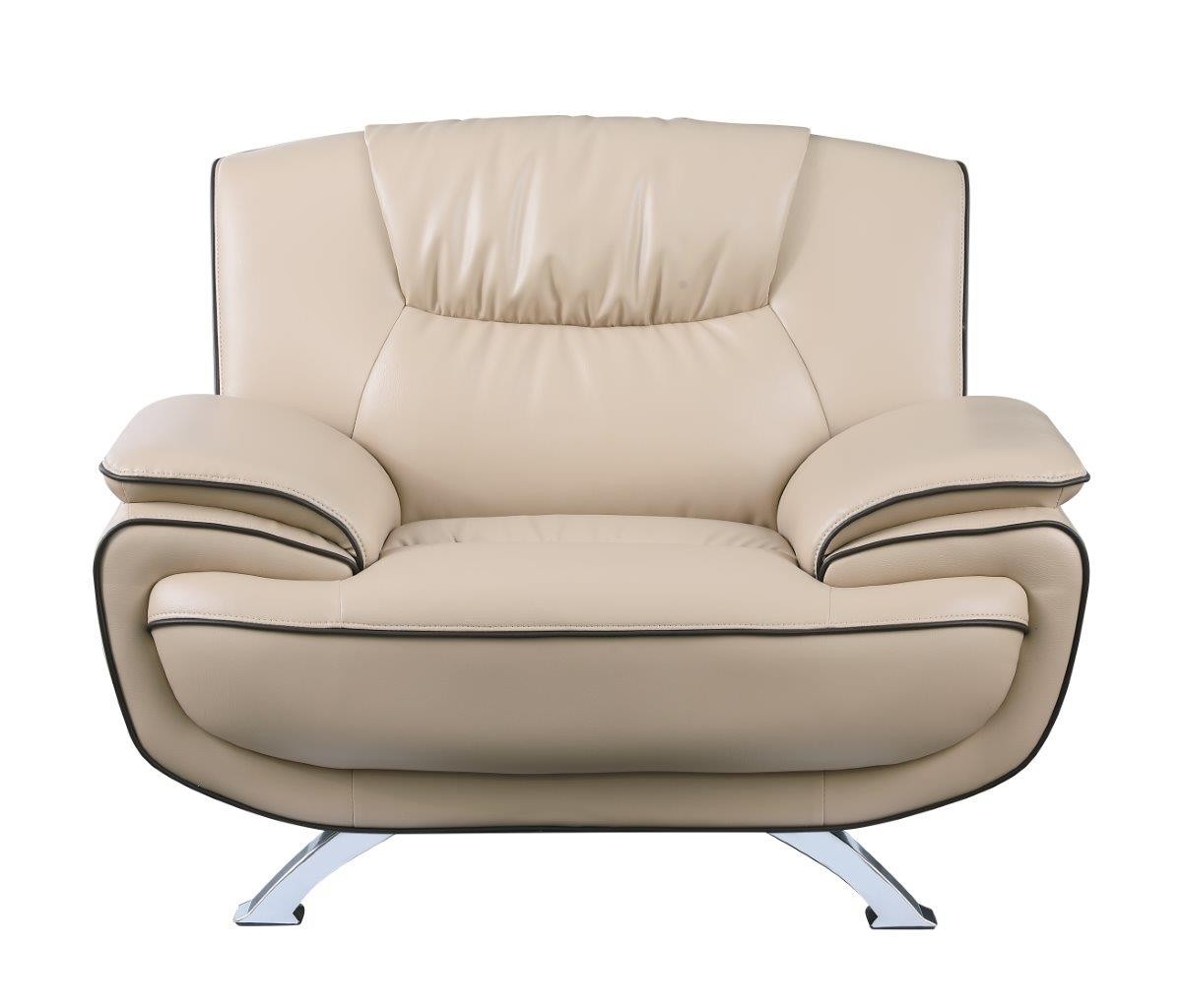 GUF 405 Armchair - Beige, Leather Match