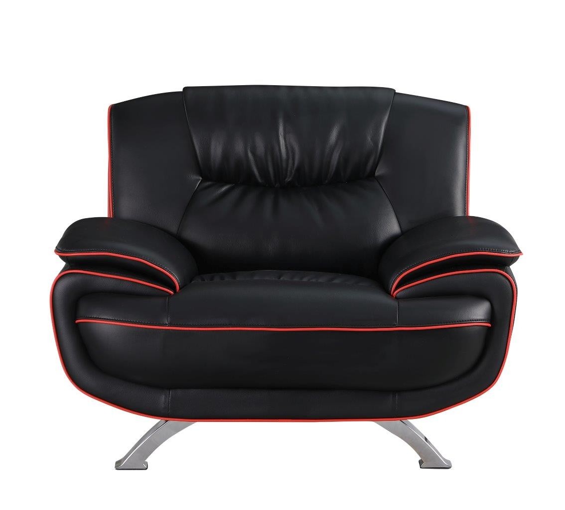 GUF 405 Armchair - Black, Leather Match
