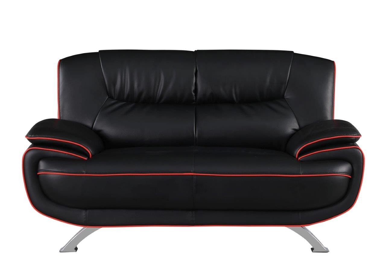 GUF 405 Loveseat - Black, Leather Match