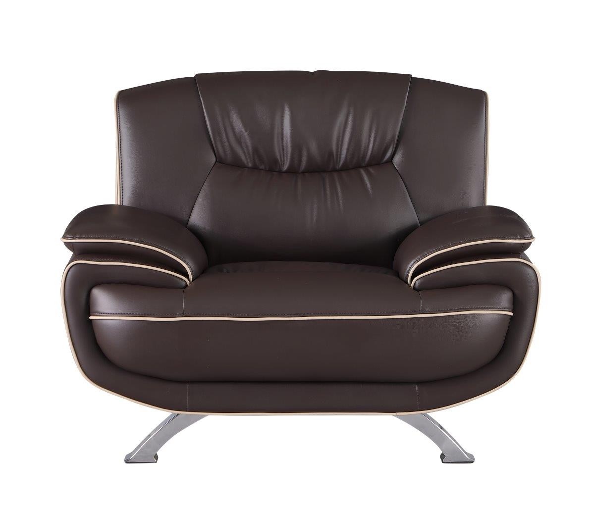 GUF 405 Armchair - Brown, Leather Match