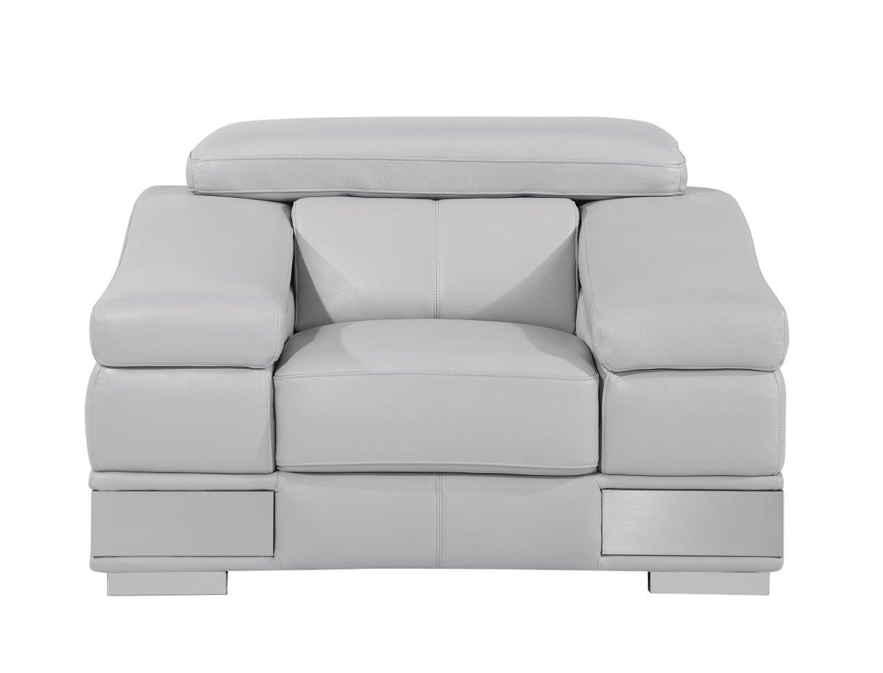 GUF 415 Armchair - Light Gray, Genuine Italian Leather
