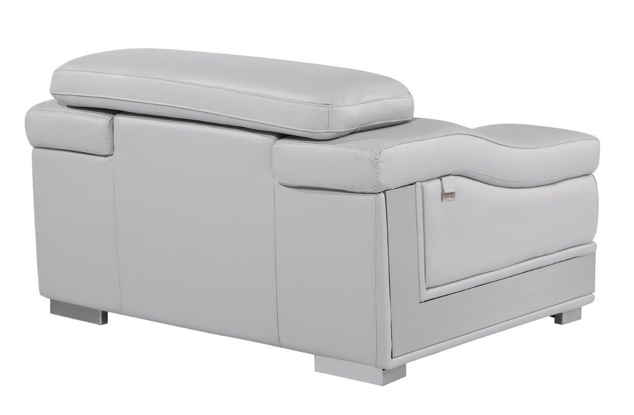 GUF 415 Armchair - Light Gray, Genuine Italian Leather