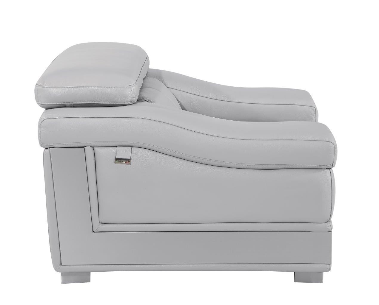 GUF 415 Sofa with Loveseat - Light Gray, Genuine Italian Leather