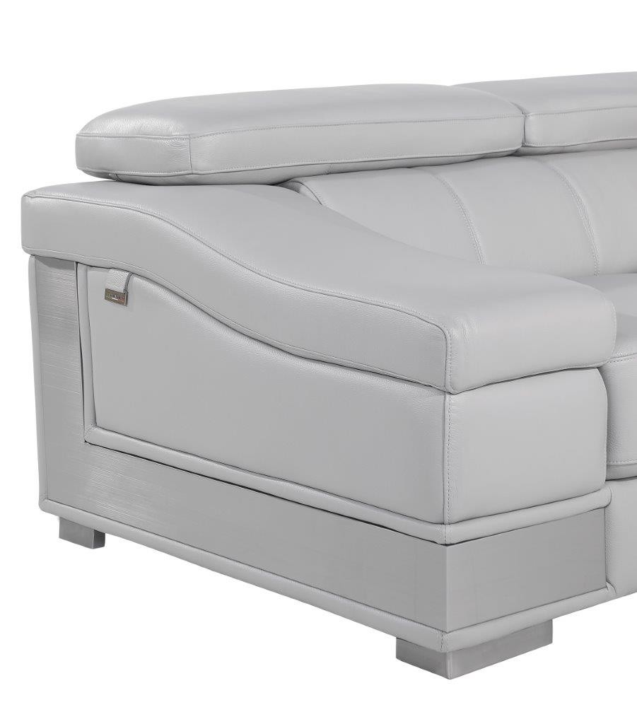 GUF 415 Sofa with Loveseat - Light Gray, Genuine Italian Leather