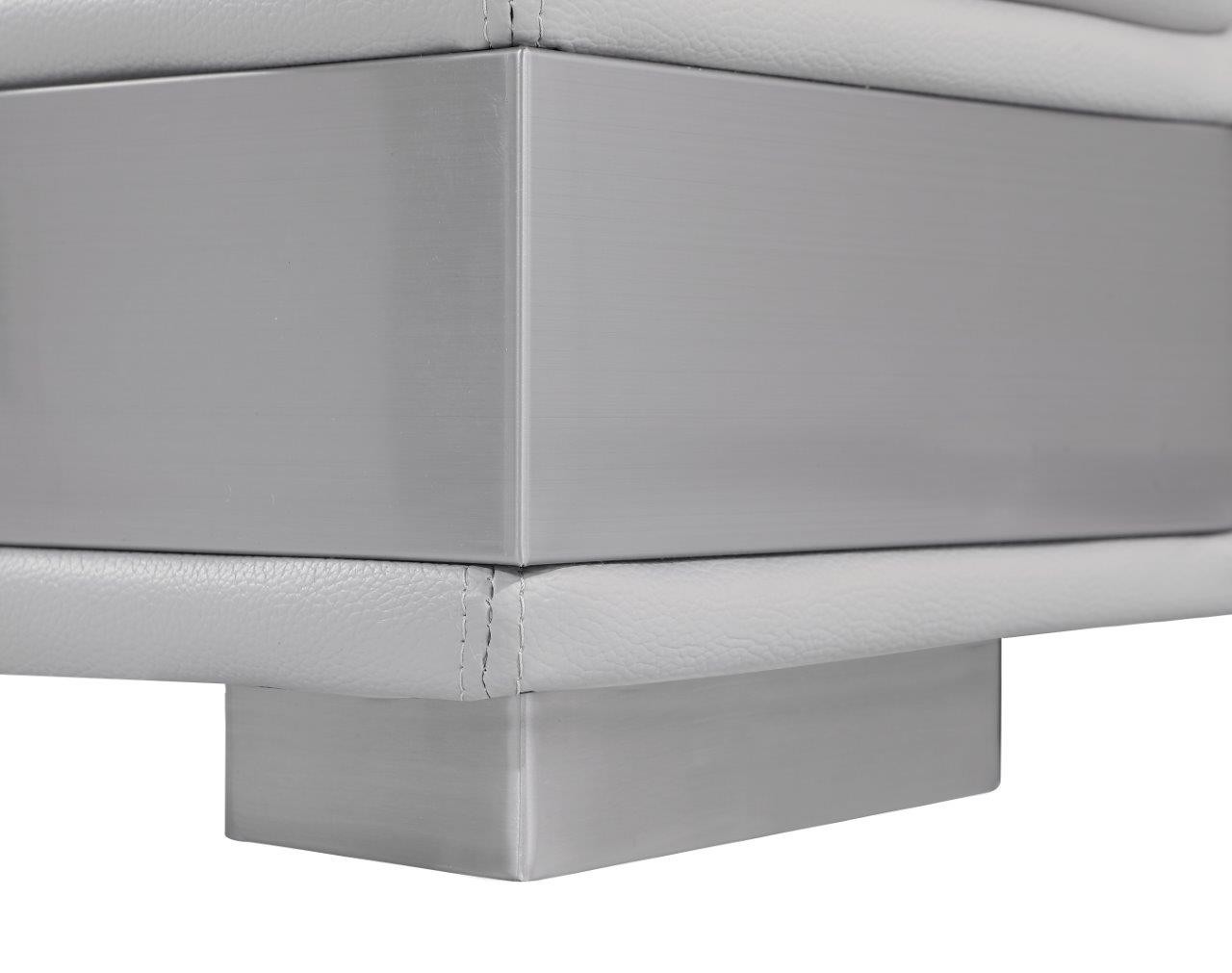 GUF 415 Sofa with Loveseat - Light Gray, Genuine Italian Leather
