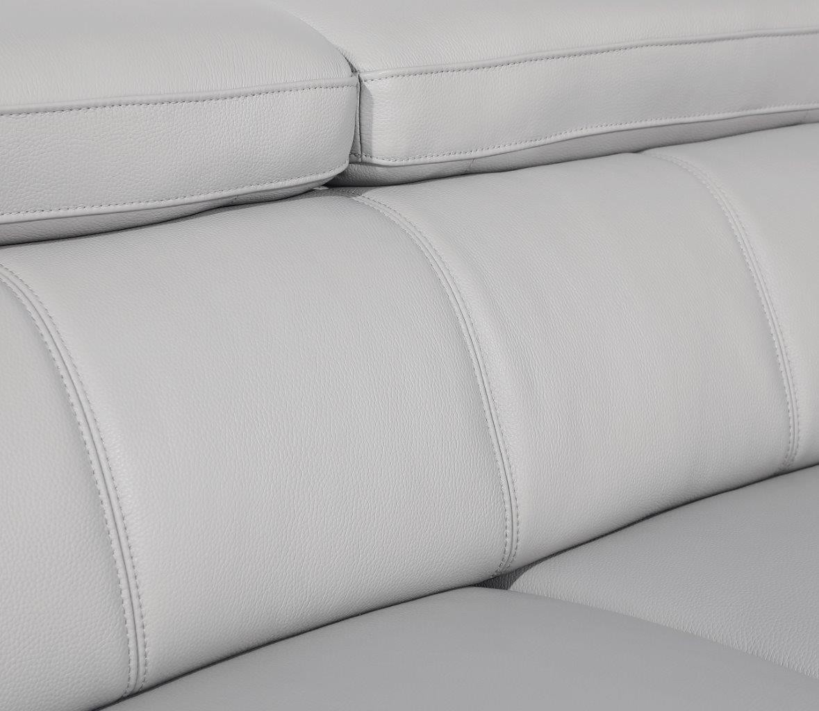 GUF 415 Sofa with Loveseat - Light Gray, Genuine Italian Leather