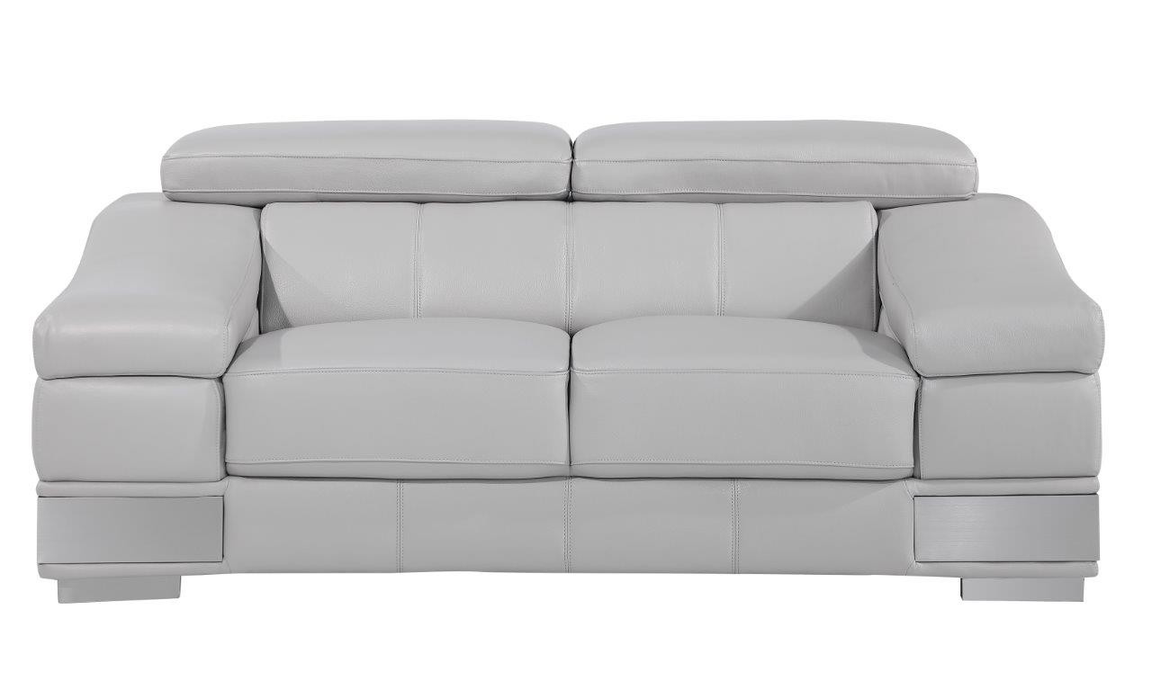 GUF 415 Sofa with Loveseat - Light Gray, Genuine Italian Leather
