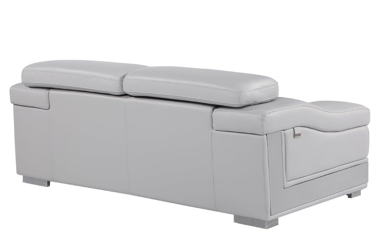 GUF 415 Sofa with Loveseat - Light Gray, Genuine Italian Leather