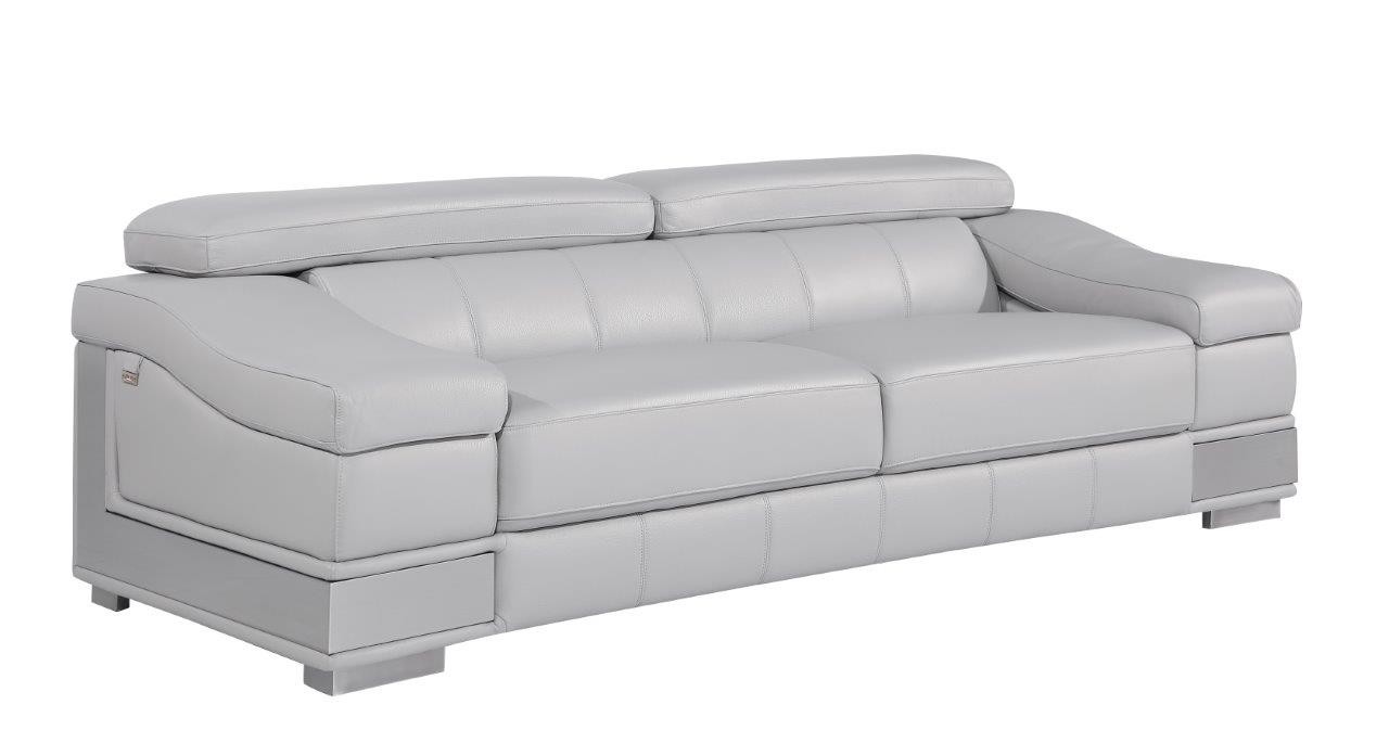 GUF 415 Sofa with Loveseat - Light Gray, Genuine Italian Leather