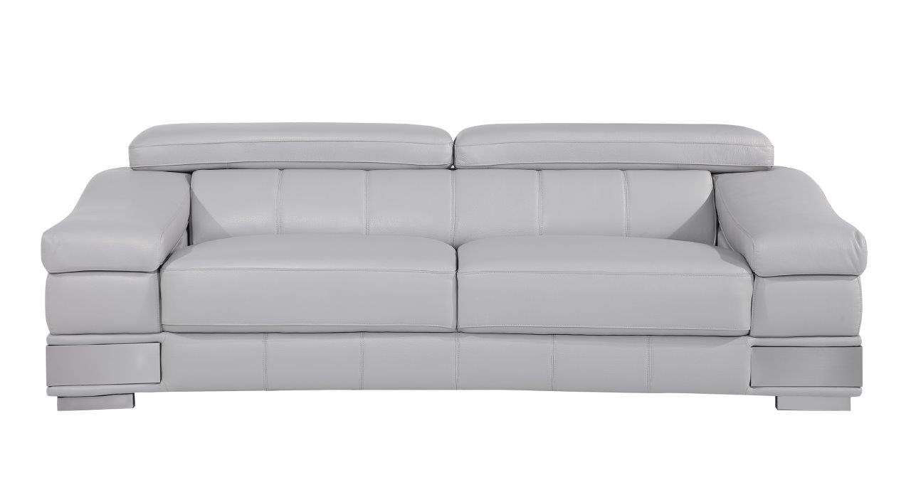 GUF 415 Sofa with Loveseat - Light Gray, Genuine Italian Leather