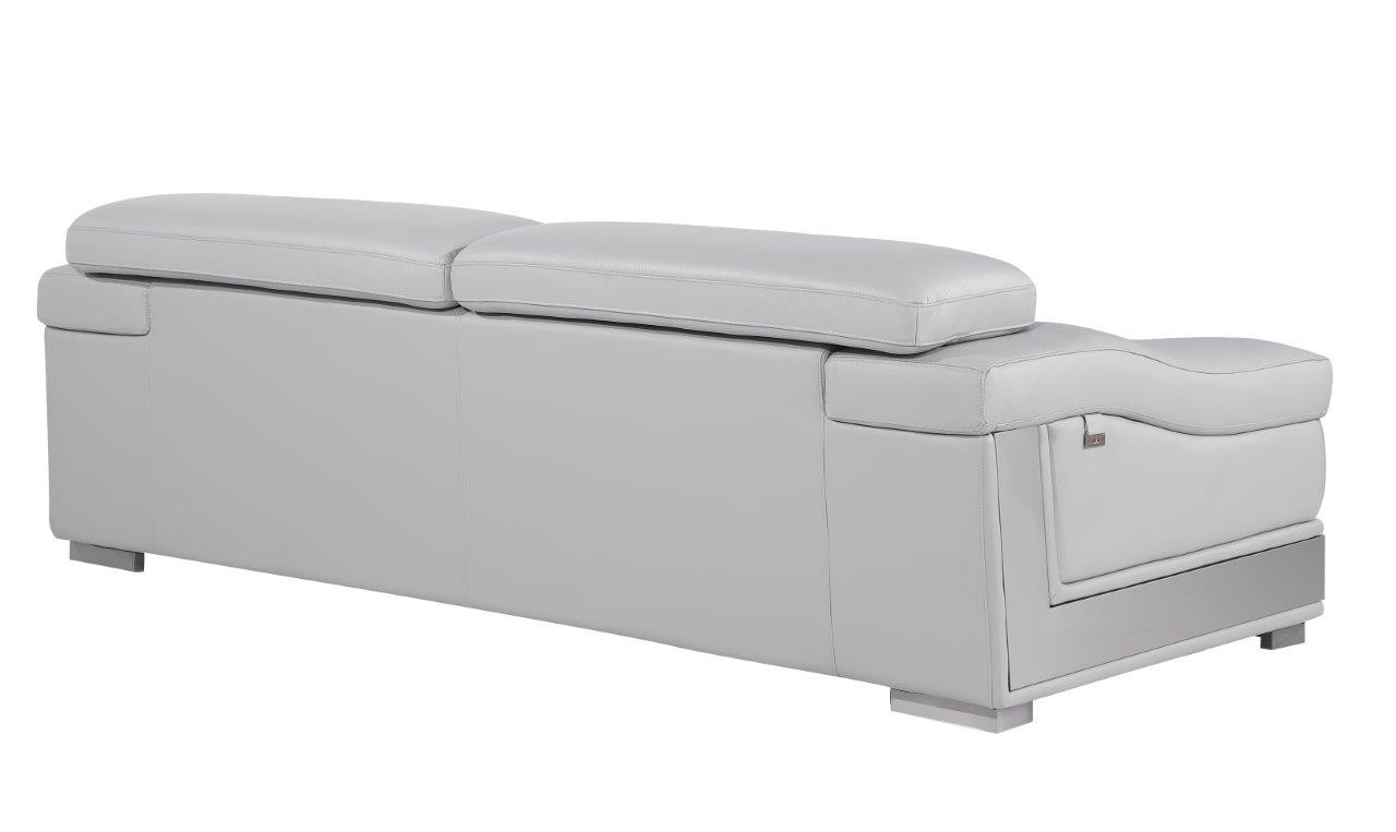GUF 415 Sofa with Loveseat - Light Gray, Genuine Italian Leather