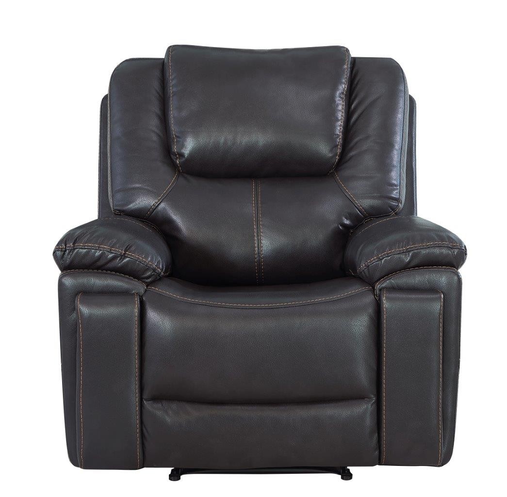 GUF 5108 Sofa Set with Console Loveseat - Brown, Leather Air/Match