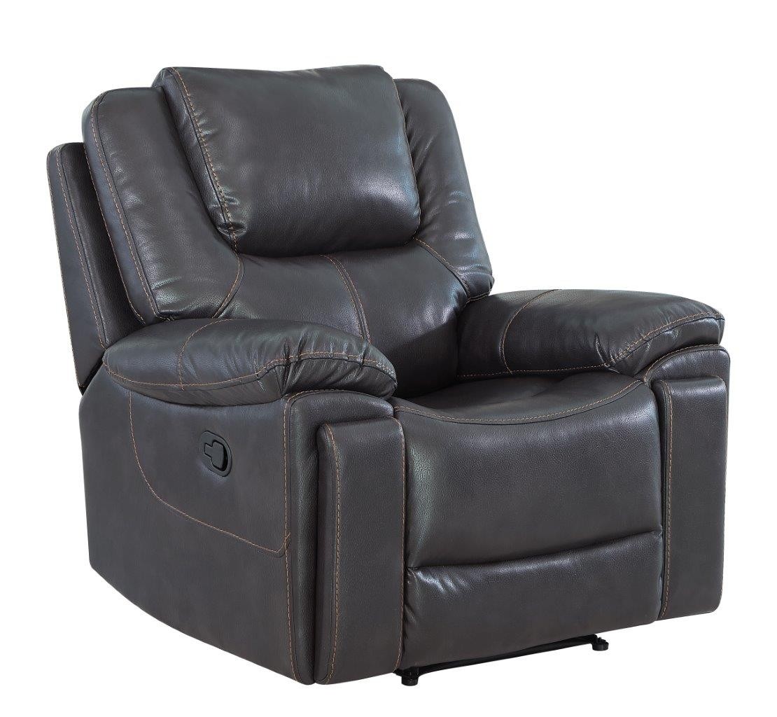 GUF 5108 Sofa Set with Console Loveseat - Brown, Leather Air/Match