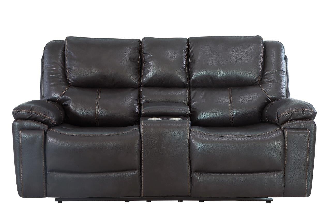 GUF 5108 Sofa and Console Loveseat - Brown, Leather Air/Match