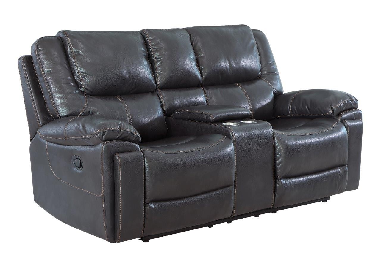 GUF 5108 Sofa and Console Loveseat - Brown, Leather Air/Match