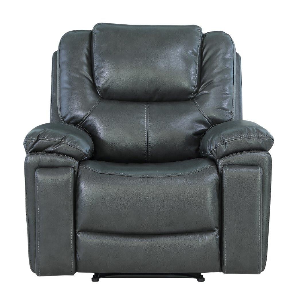 GUF 5108 Sofa Set with Console Loveseat - Gray, Leather Air/Match