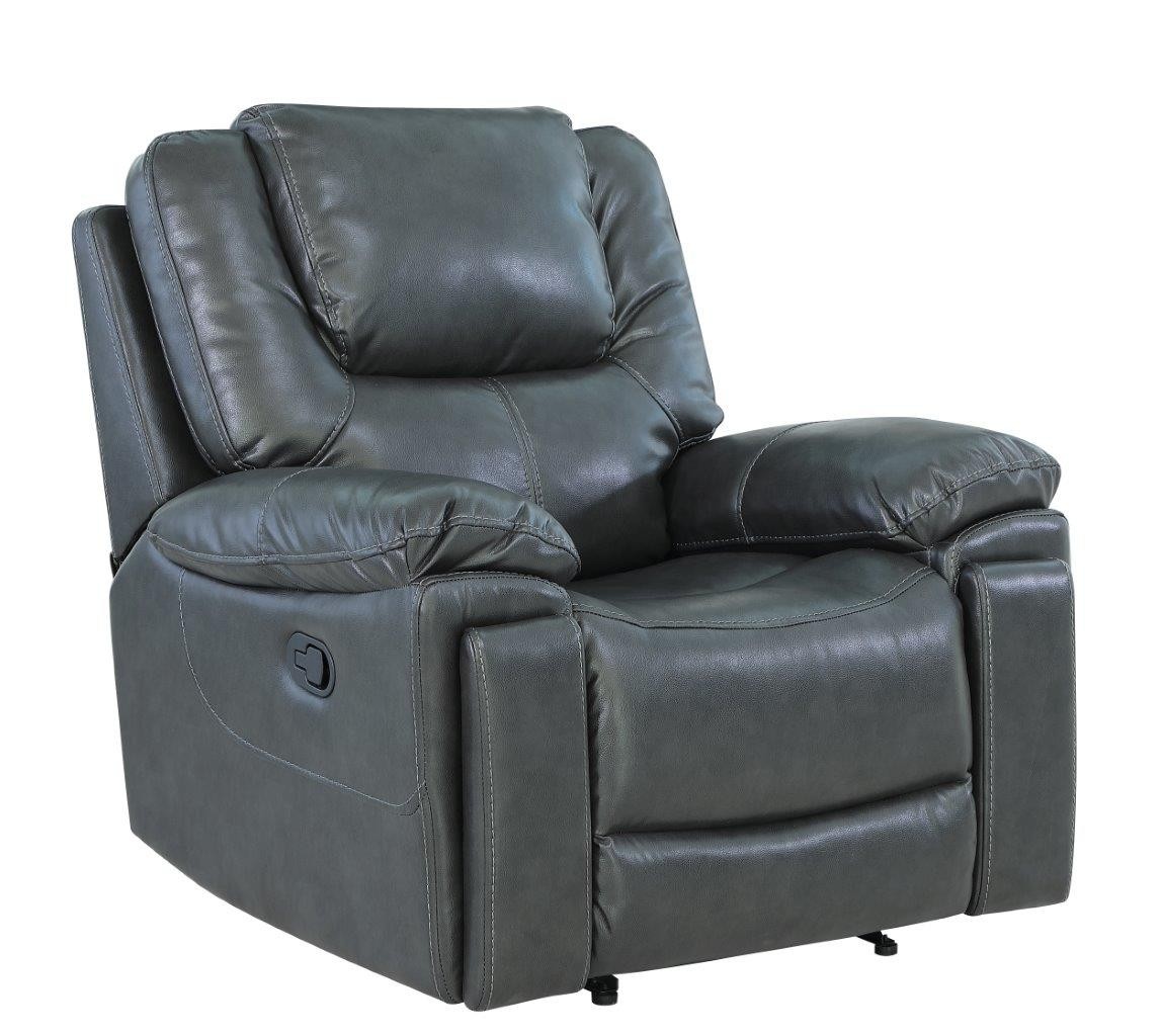 GUF 5108 Sofa Set with Console Loveseat - Gray, Leather Air/Match