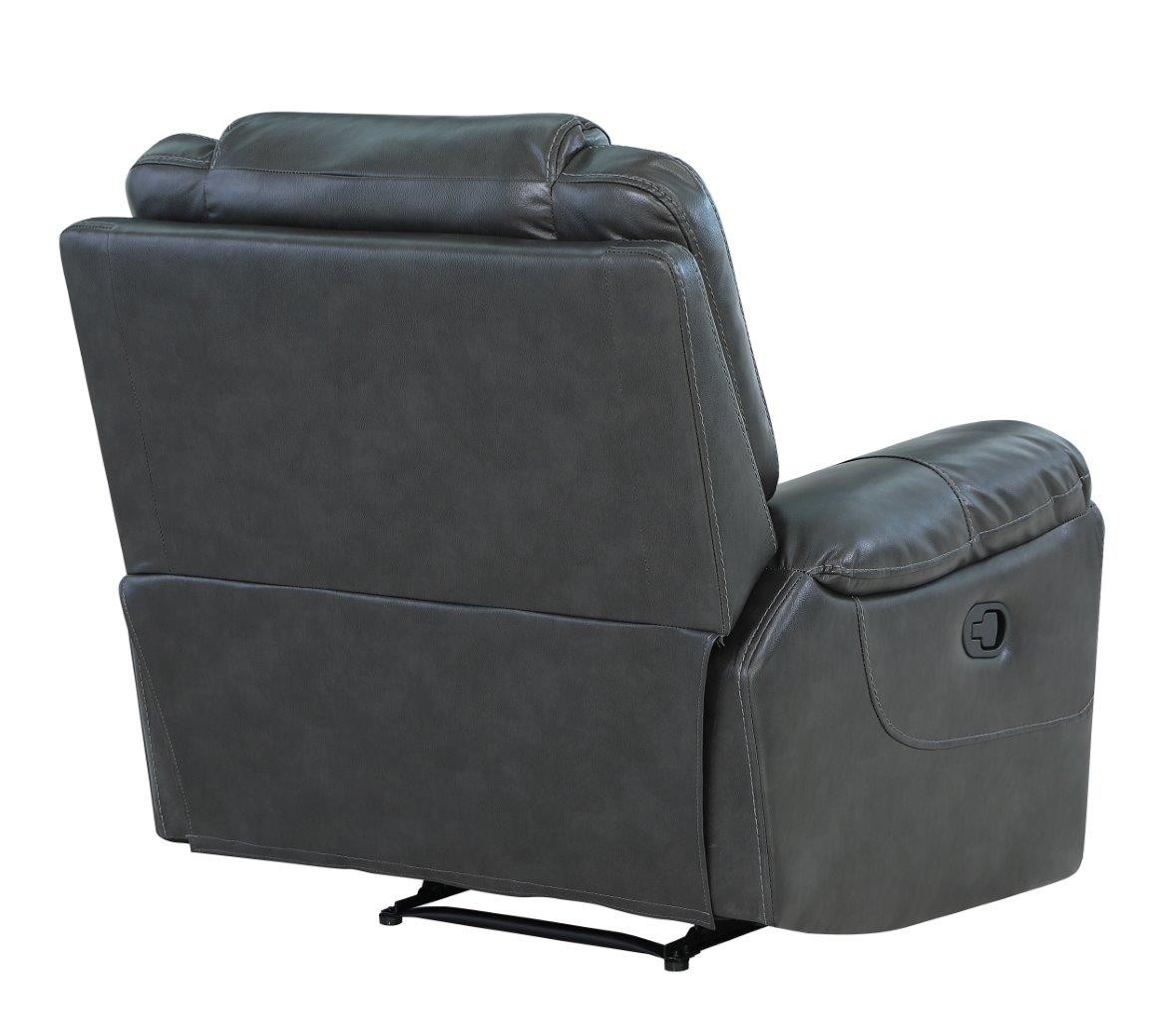 GUF 5108 Sofa Set with Console Loveseat - Gray, Leather Air/Match