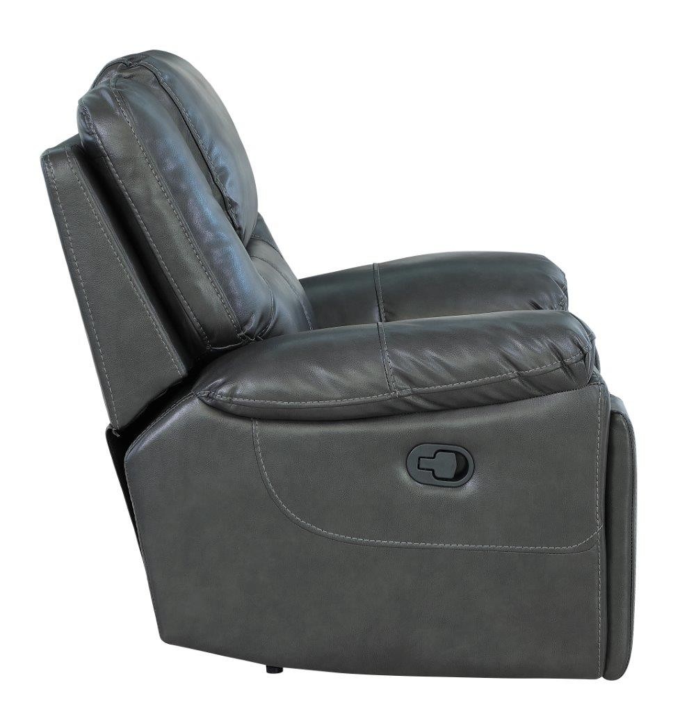 GUF 5108 Sofa Set with Console Loveseat - Gray, Leather Air/Match