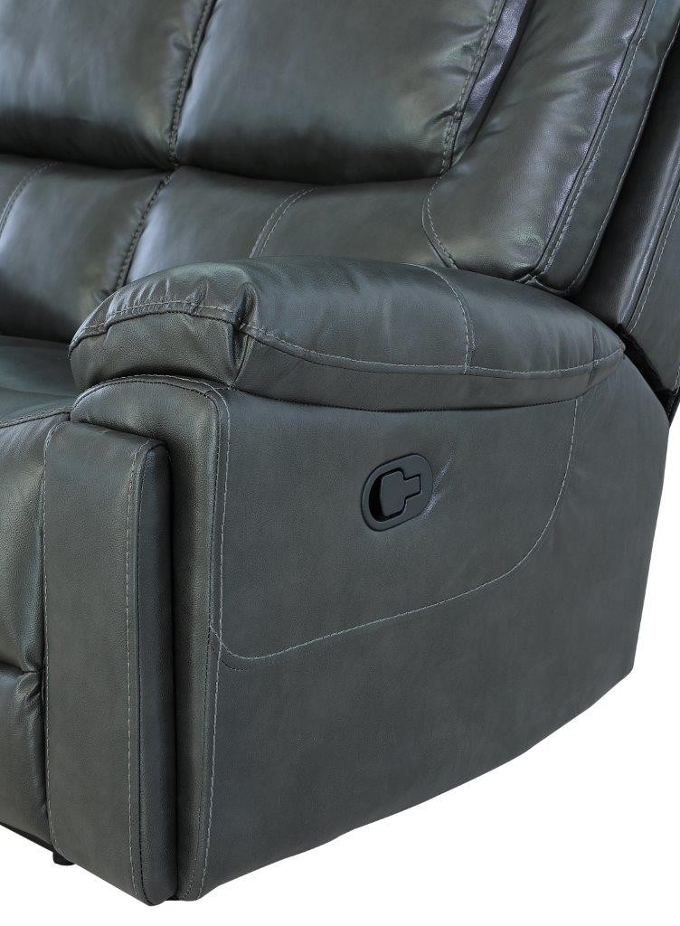 GUF 5108 Sofa and Console Loveseat - Gray, Leather Air/Match