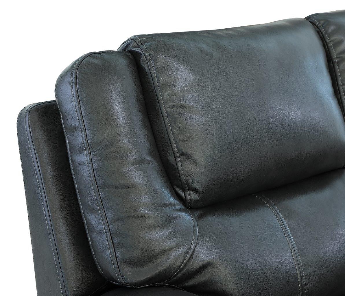 GUF 5108 Sofa and Console Loveseat - Gray, Leather Air/Match