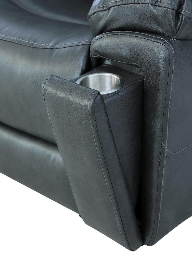 GUF 5108 Sofa Set with Console Loveseat - Gray, Leather Air/Match
