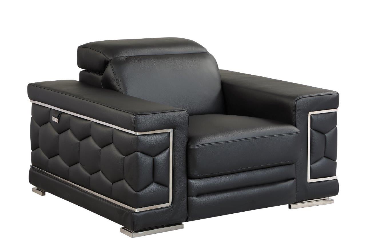 GUF 692 Sofa Set - Black, Genuine Italian Leather