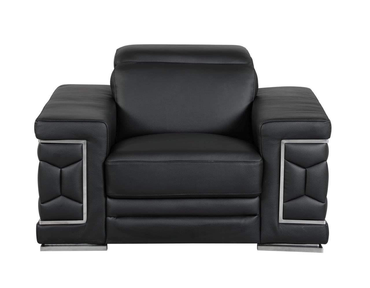 GUF 692 Sofa Set - Black, Genuine Italian Leather