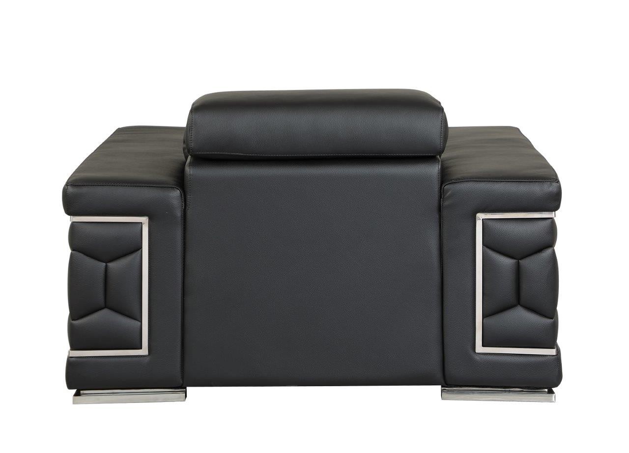 GUF 692 Sofa Set - Black, Genuine Italian Leather