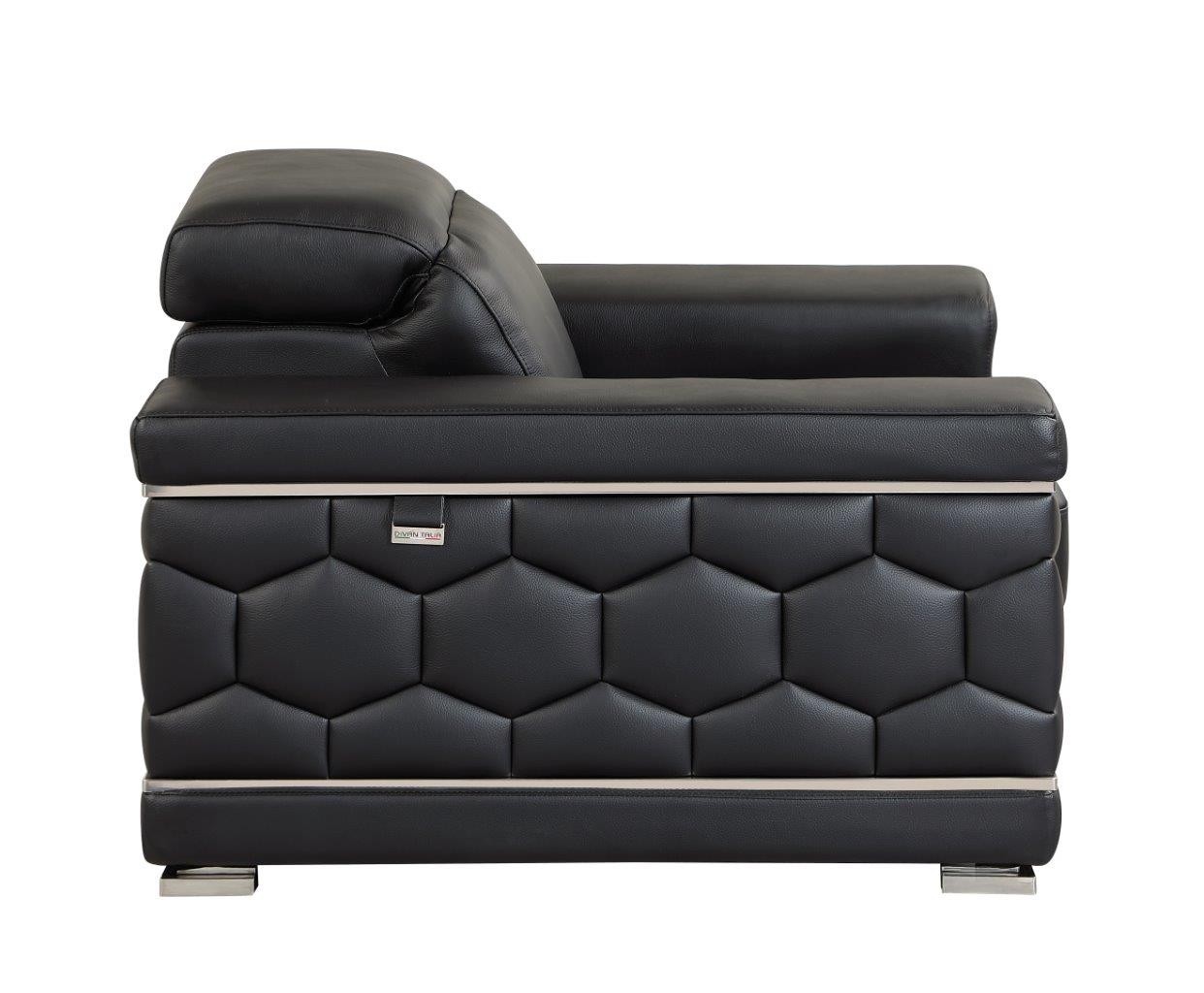 GUF 692 Sofa Set - Black, Genuine Italian Leather