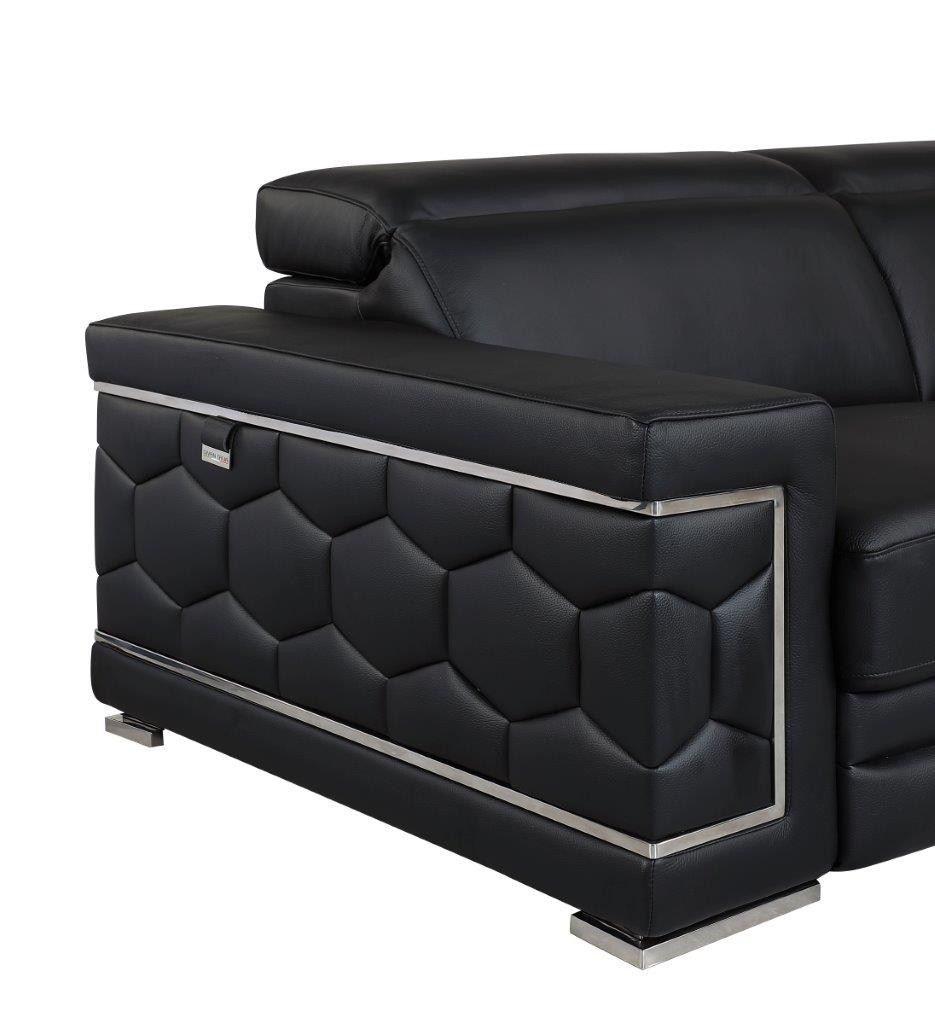 GUF 692 Sofa - Black, Genuine Italian Leather