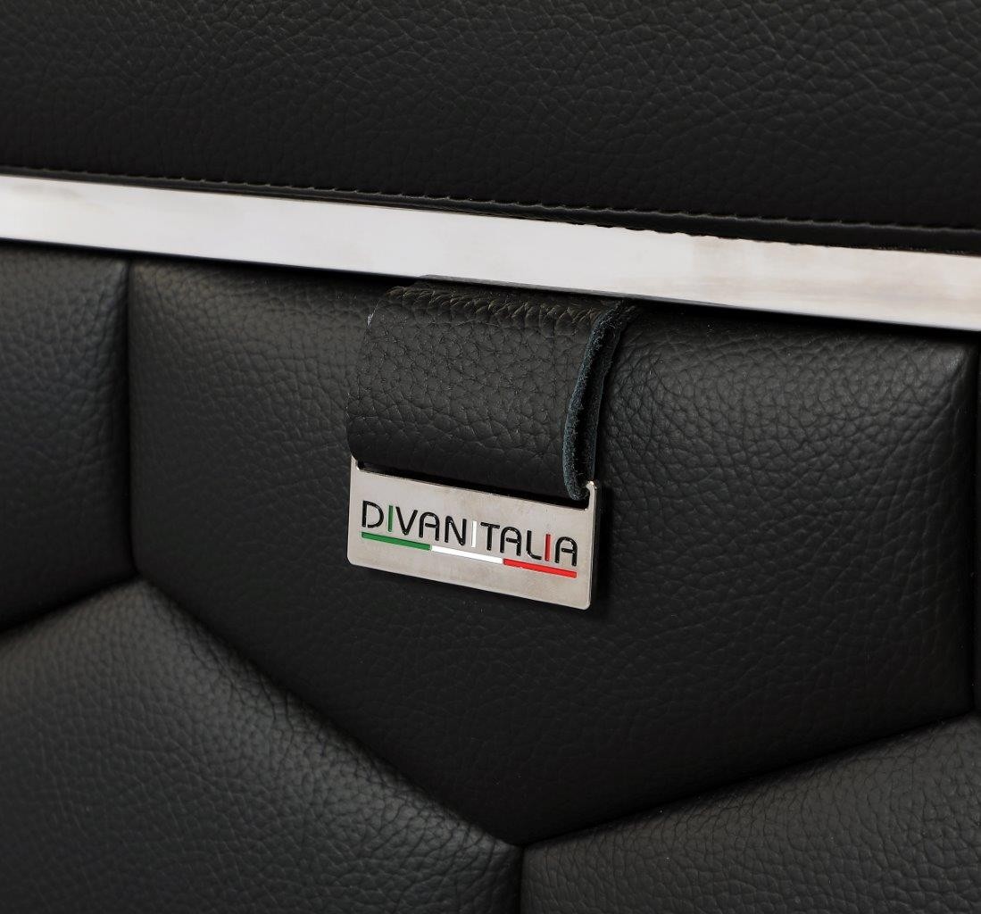 GUF 692 Sofa - Black, Genuine Italian Leather