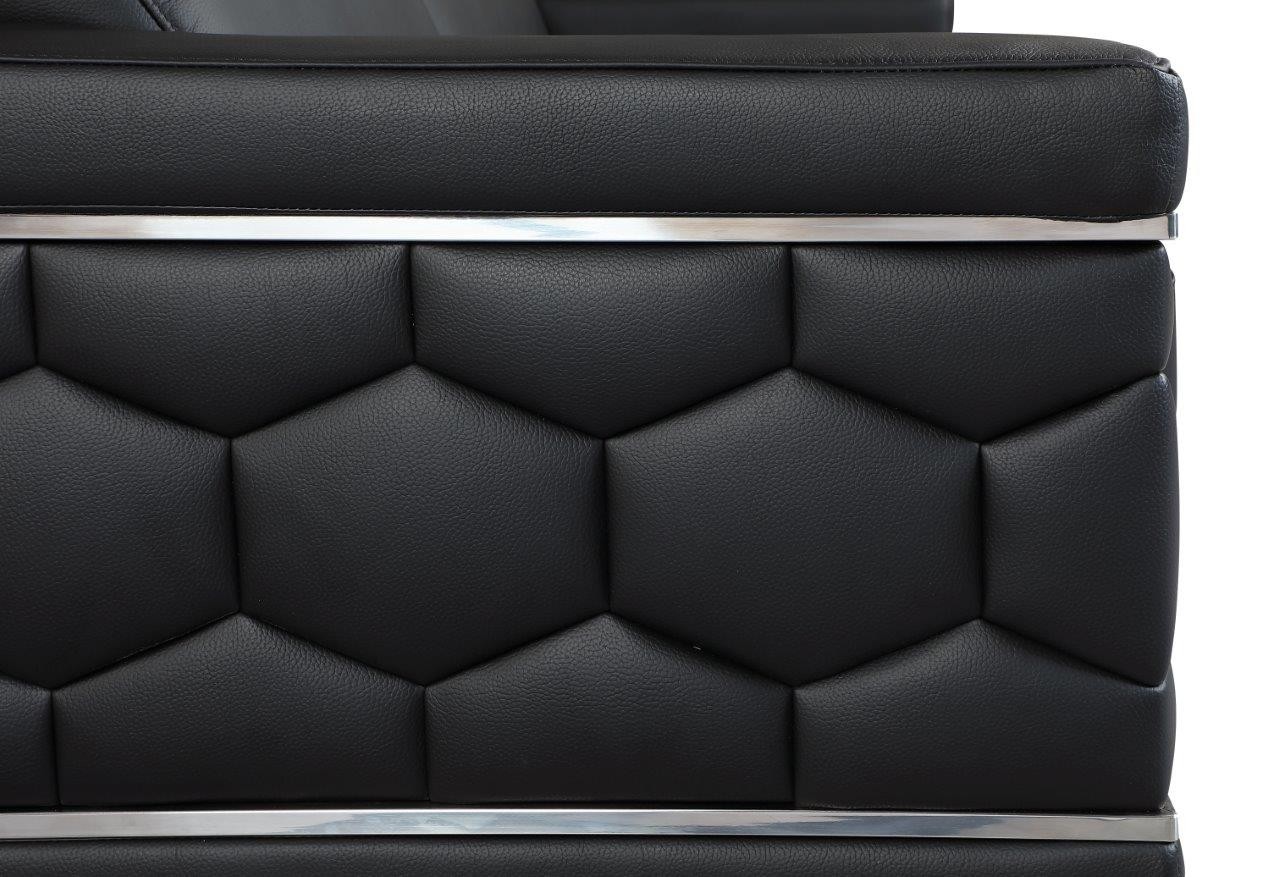 GUF 692 Sofa - Black, Genuine Italian Leather