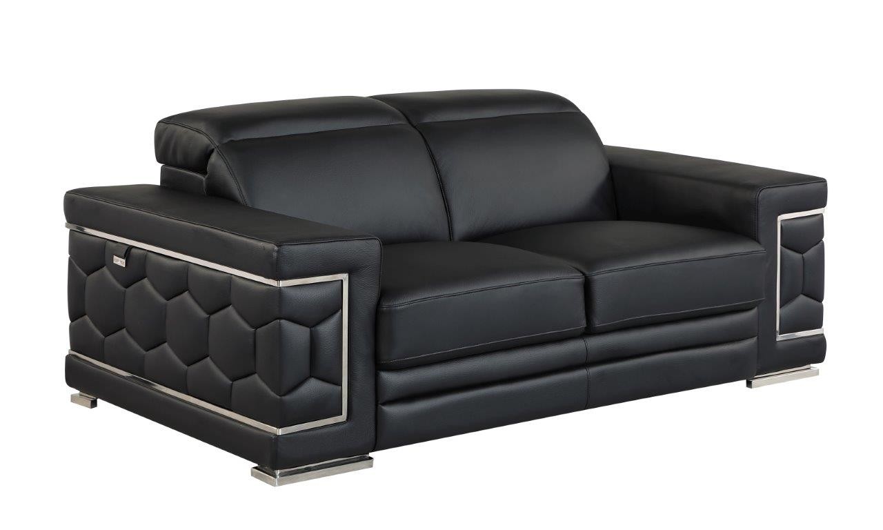 GUF 692 Sofa Set - Black, Genuine Italian Leather
