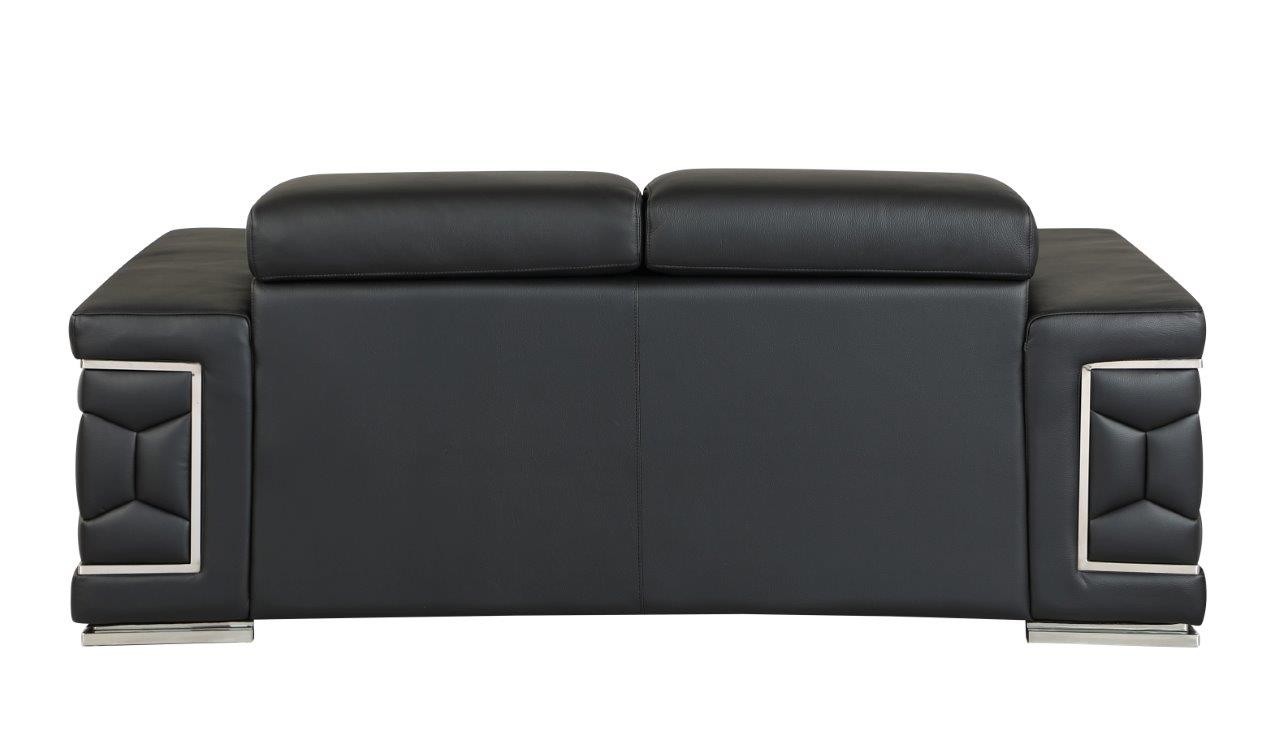 GUF 692 Loveseat - Black, Genuine Italian Leather