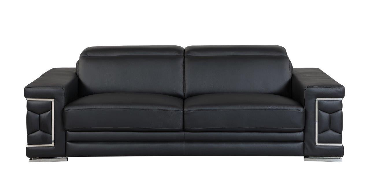 GUF 692 Sofa - Black, Genuine Italian Leather