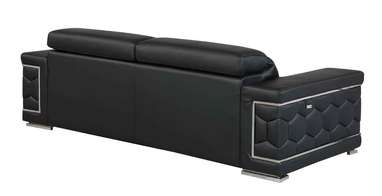 GUF 692 Sofa - Black, Genuine Italian Leather